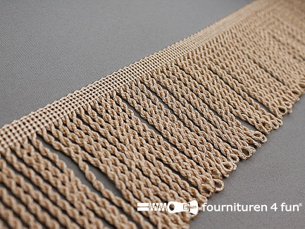 COUPON 1,4 meter Viscose franje grof - 80mm - licht beige