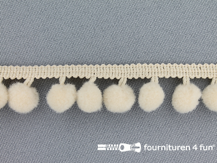 COUPON 4,7 meter (2 stukken, 3 + 1,7 meter) Bolletjesband - 18mm - ecru 