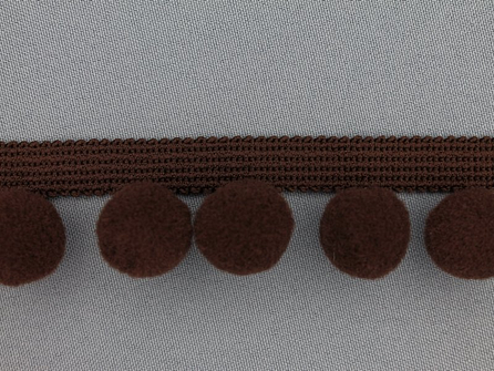 Kaart 10 meter bolletjesband 40mm donker bruin