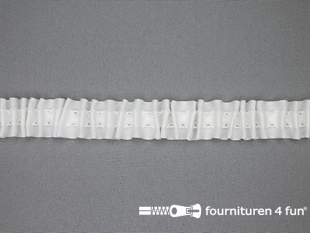 Gordijnband 25mm - wit - met koord