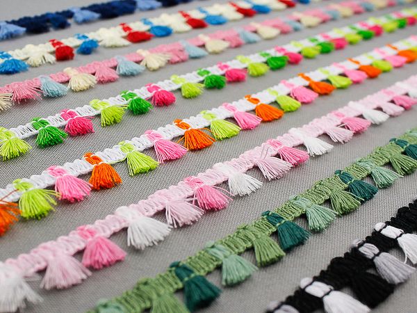 Nieuwe multicolor klosjes franje