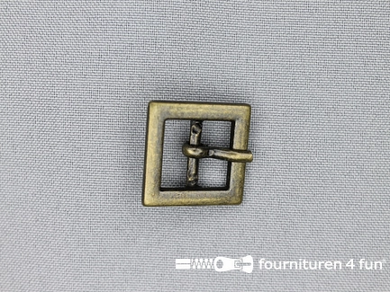 Metalen gesp 15mm vierkant brons