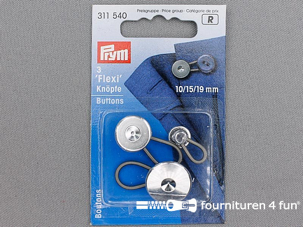 Prym flexi-knopen met lus  10/15/19mm - Prym 311540