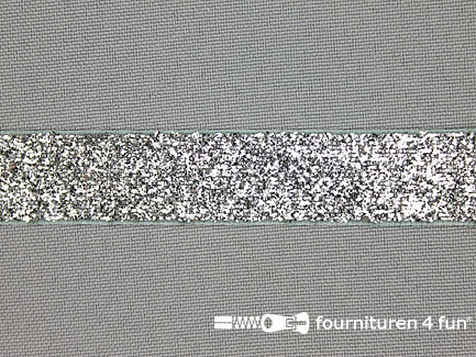 Fluweel lint 15mm zilver