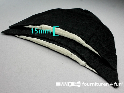 Schoudervullingen - 15mm - mantelvulling - zwart 