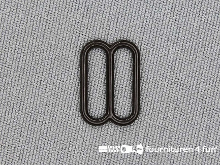 5 Stuks kunststof verstel schuifje donker bruin 12mm