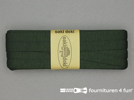Oaki Doki Tricot biaisband - 20mm x 3 meter - donker jagersgroen (949)