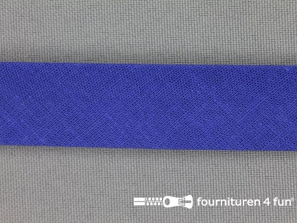 Rol 25 meter katoenen biasband - 18mm - kobalt blauw