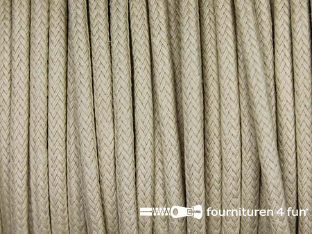 Katoen wax-look koord 3mm safari beige
