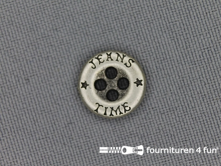 Zilveren knoop - 13mm - Jeans Time