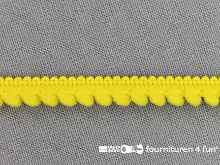 COUPON 28 meter (2 stukken, 25 + 3 meter) Bolletjesband - 10mm - fel geel