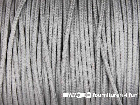 Rol 50 meter katoen wax-look koord 1,5mm licht grijs