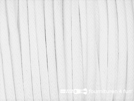 Rol 50 meter katoen wax-look koord 3mm wit