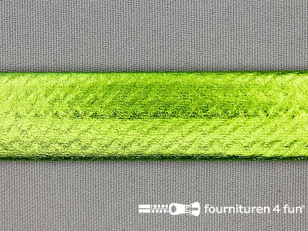 Metallic biasband 20mm lime groen