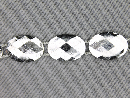 Strass band 12mm ovaal zilver