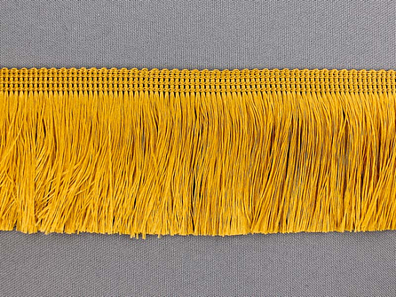 Viscose franje fijn 60mm oker goud