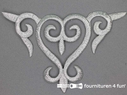 Barok applicatie 138x88mm zilver