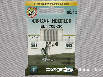 Organ Needles overlock machine naalden - ELx705 chroom 80