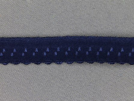 Luxe elastische biasband 12mm donker blauw