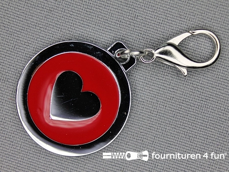Halsband decoratie 25mm hartje - rood