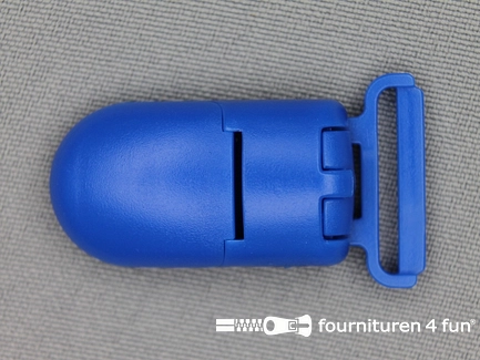Kunststof bretelclips - speenclips - 18mm - kobalt blauw