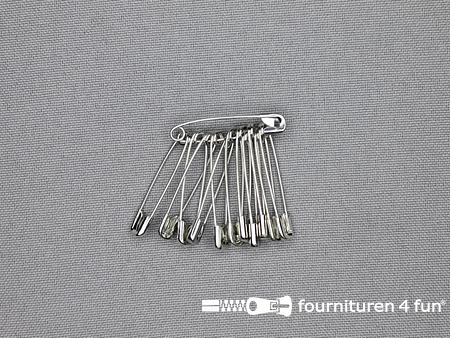 Veiligheidsspelden - 28mm - zilver - 12 stuks