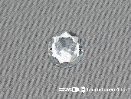 10 stuks Strass stenen rond 17mm zilver