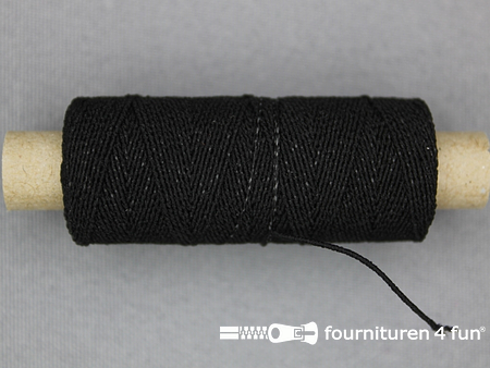 Elastisch garen - rimpel elastiek - 30 meter - zwart