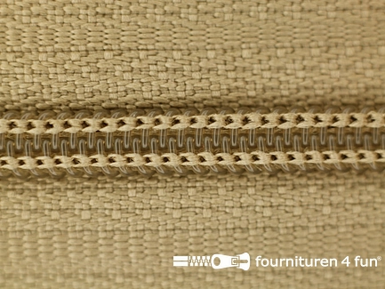 Niet deelbare nylon rits 3mm licht camel beige